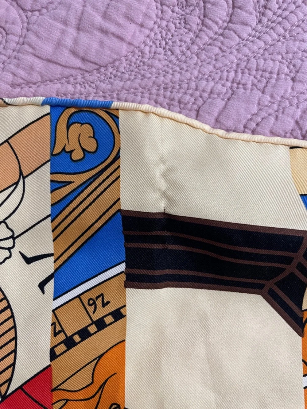 Scarf with Bold Astrological Motif Vibrant Multicolor Unique